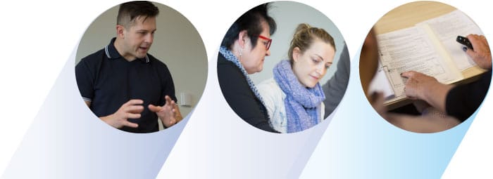 Students being trained by Access Institute